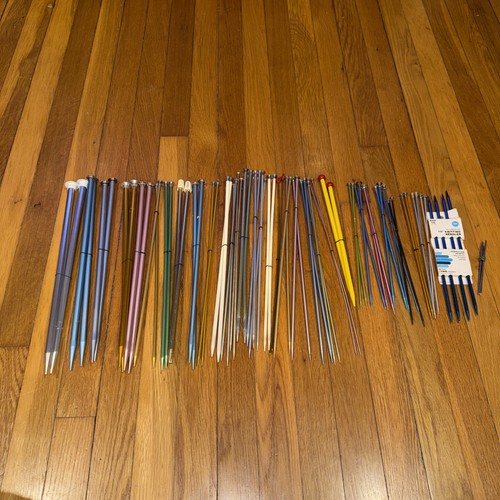 Large lot knitting needles - of,