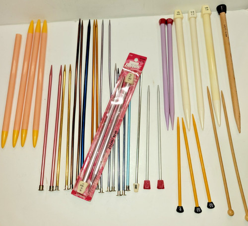 Large lot knitting needles - large,